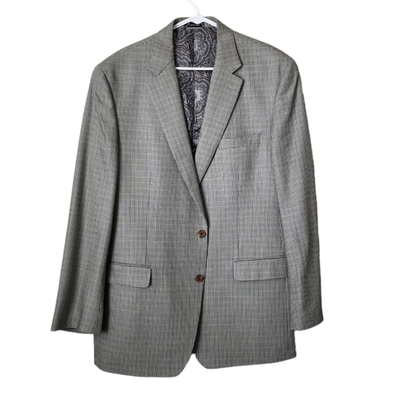 RALPH RALPH LAUREN men's plaid check 2‎ button blazer in slate grey 44L - Picture 1 of 10
